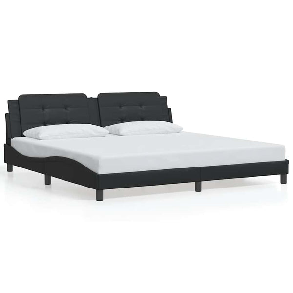 Bettgestell Schwarz 200x200 cm Kunstleder