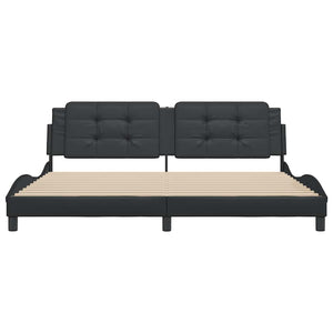 Bettgestell Schwarz 200x200 cm Kunstleder