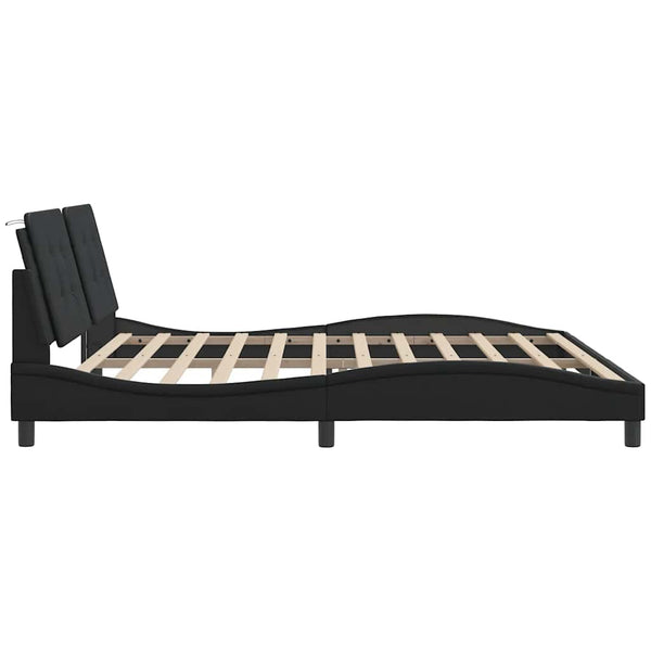 Bettgestell Schwarz 200x200 cm Kunstleder