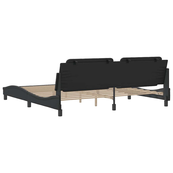 Bettgestell Schwarz 200x200 cm Kunstleder