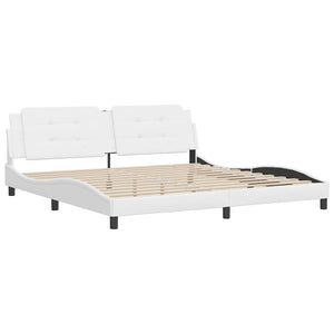 Bettgestell Zadar 200x200 cm Kunstleder Weiß