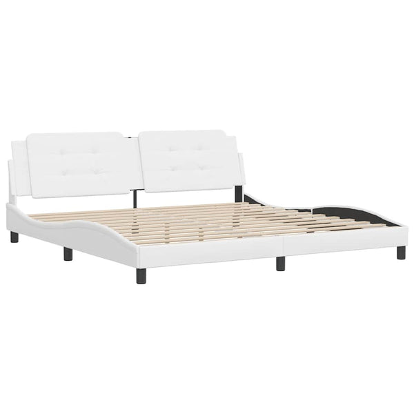 Bettgestell Zadar 200x200 cm Kunstleder Weiß