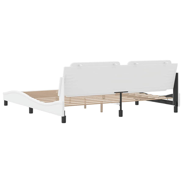Bettgestell Zadar 200x200 cm Kunstleder Weiß