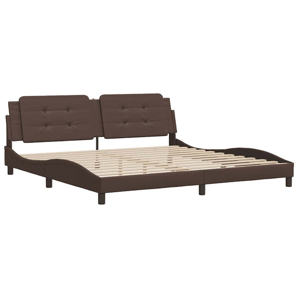 Bettgestell Braun 200x200 cm Kunstleder