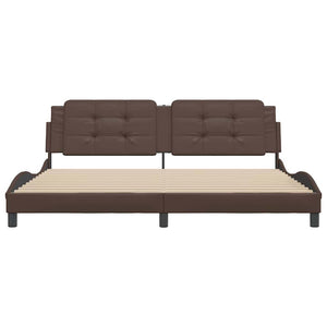 Bettgestell Braun 200x200 cm Kunstleder