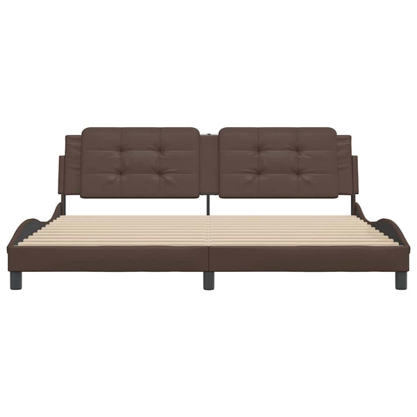 Bettgestell Braun 200x200 cm Kunstleder