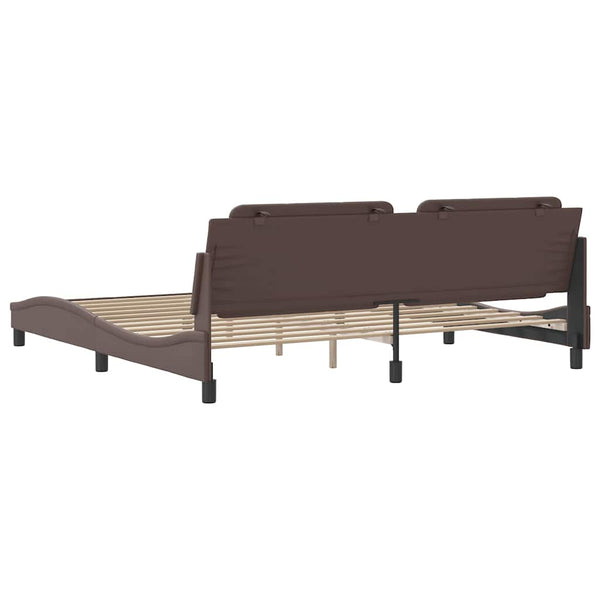 Bettgestell Braun 200x200 cm Kunstleder