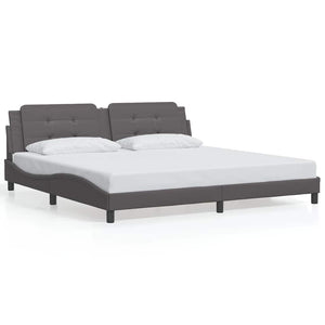 Bettgestell Grau 200x200 cm Kunstleder