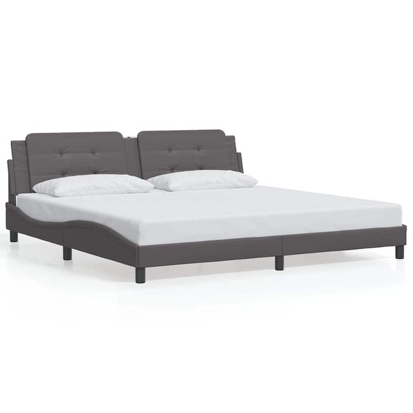 Bettgestell Grau 200x200 cm Kunstleder