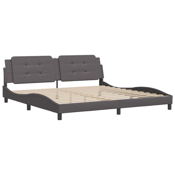 Bettgestell Grau 200x200 cm Kunstleder