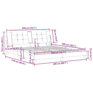 Bettgestell Grau 200x200 cm Kunstleder