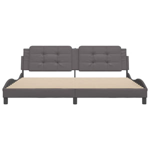 Bettgestell Grau 200x200 cm Kunstleder