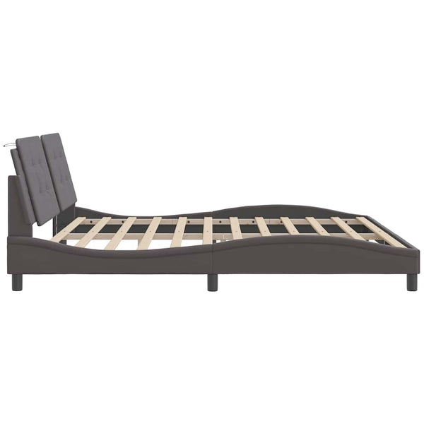 Bettgestell Grau 200x200 cm Kunstleder