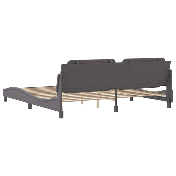Bettgestell Grau 200x200 cm Kunstleder