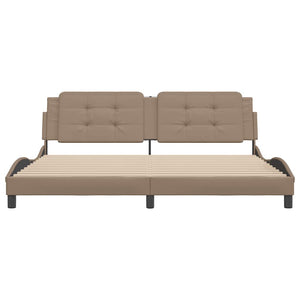 Bettgestell Cappuccino-Braun 200x200 cm Kunstleder
