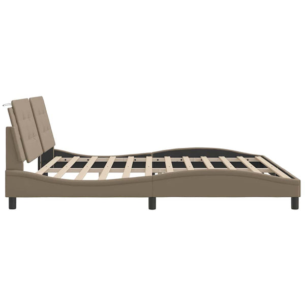 Bettgestell Cappuccino-Braun 200x200 cm Kunstleder