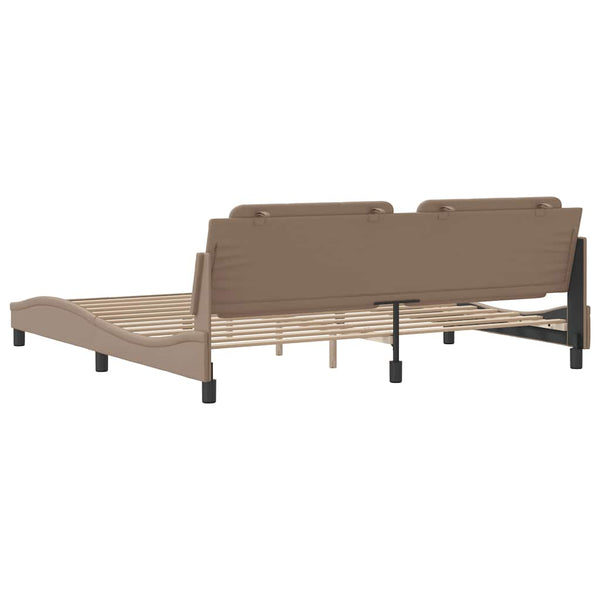 Bettgestell Cappuccino-Braun 200x200 cm Kunstleder