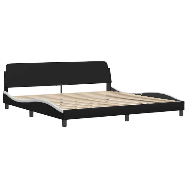 Bettgestell Zadar 200x200 cm Kunstleder Schwarz/Weiß