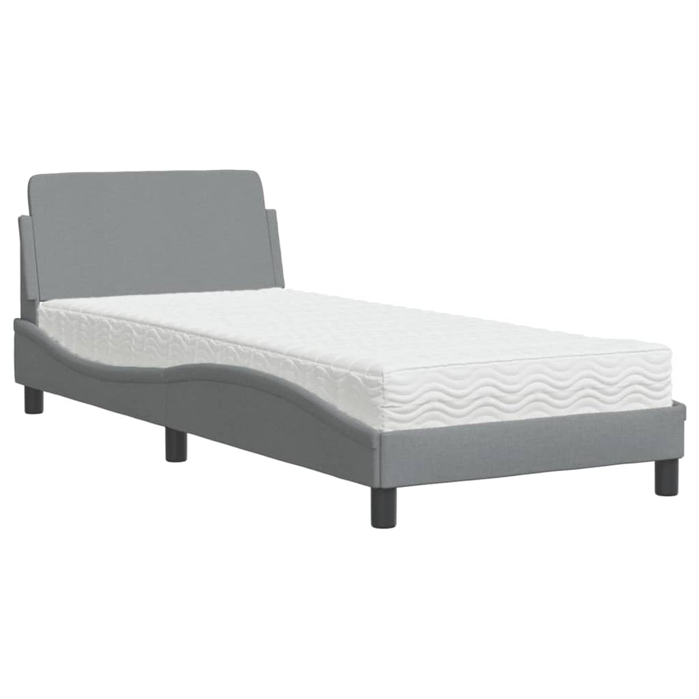 Bett mit Matratze Dover Hellgrau 80x200 cm