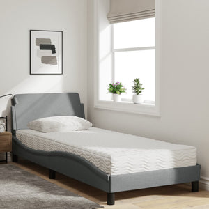 vidaXL Bed with Mattress "Dover" Light Grey 80x200 cm Fabric