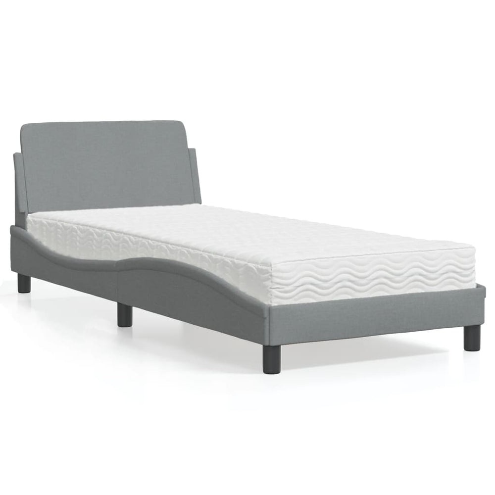 Bett mit Matratze Dover Hellgrau 80x200 cm