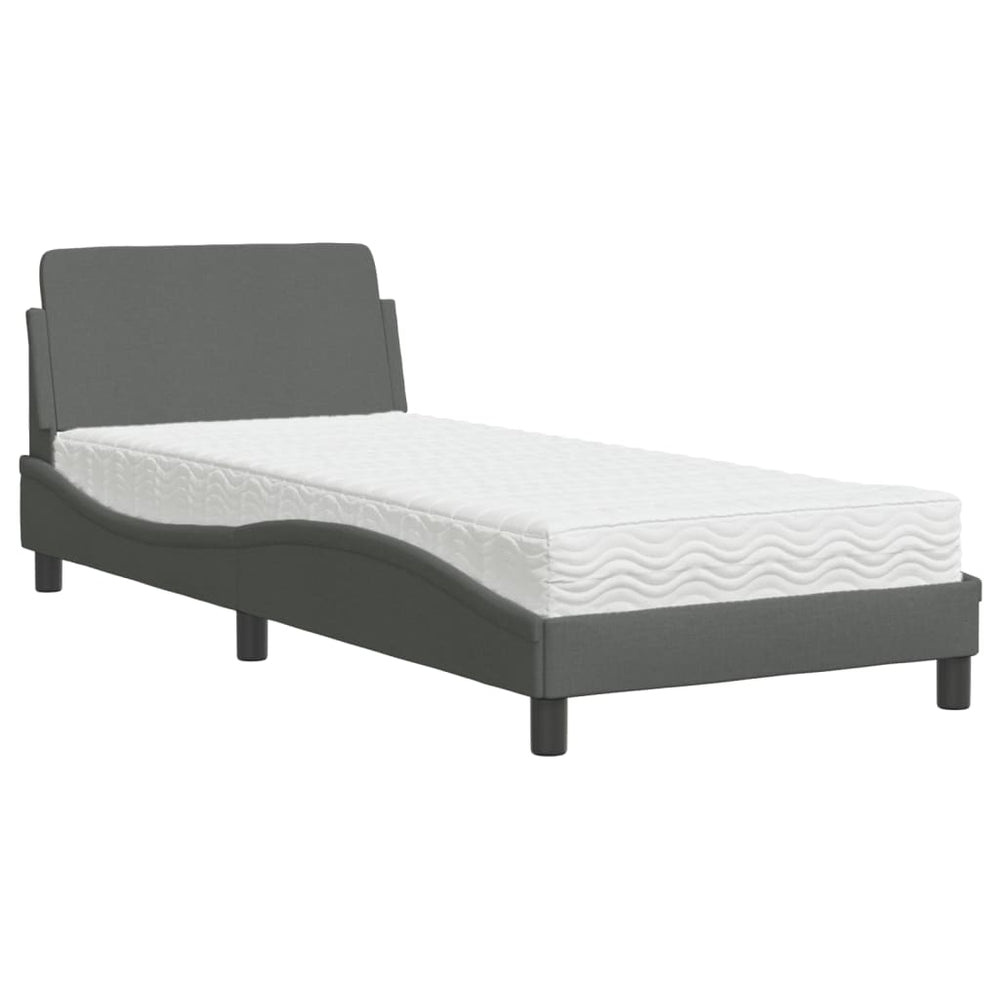Bett mit Matratze Dover Dunkelgrau 80x200 cm