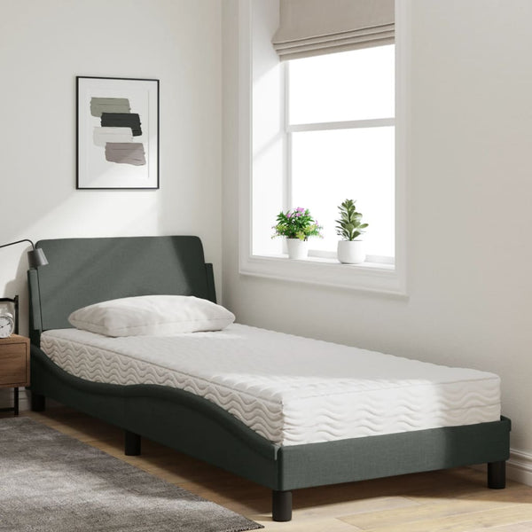 Bett mit Matratze Dover Dunkelgrau 80x200 cm