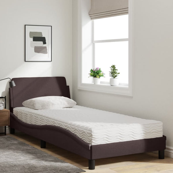 Bett mit Matratze Dunkelbraun 80x200 cm
