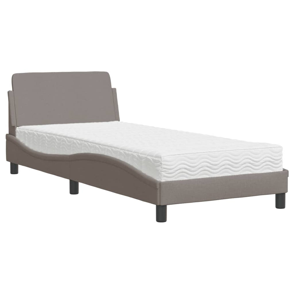 Bett mit Matratze Dover Taupe 80x200 cm