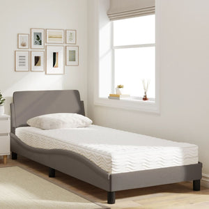 Bett mit Matratze Dover Taupe 80x200 cm