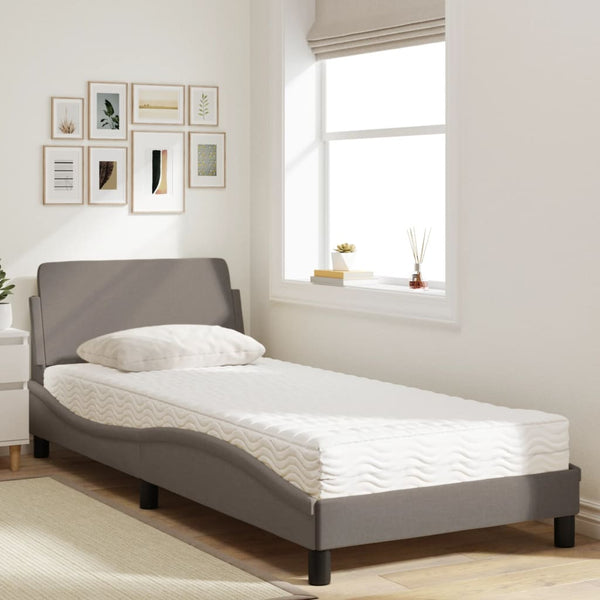 Bett mit Matratze Dover Taupe 80x200 cm