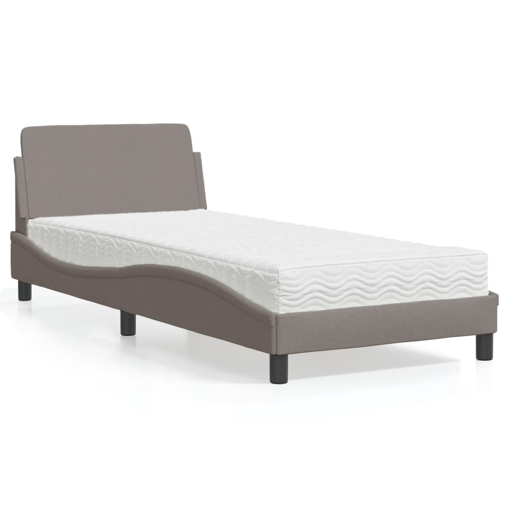 Bett mit Matratze Dover Taupe 80x200 cm