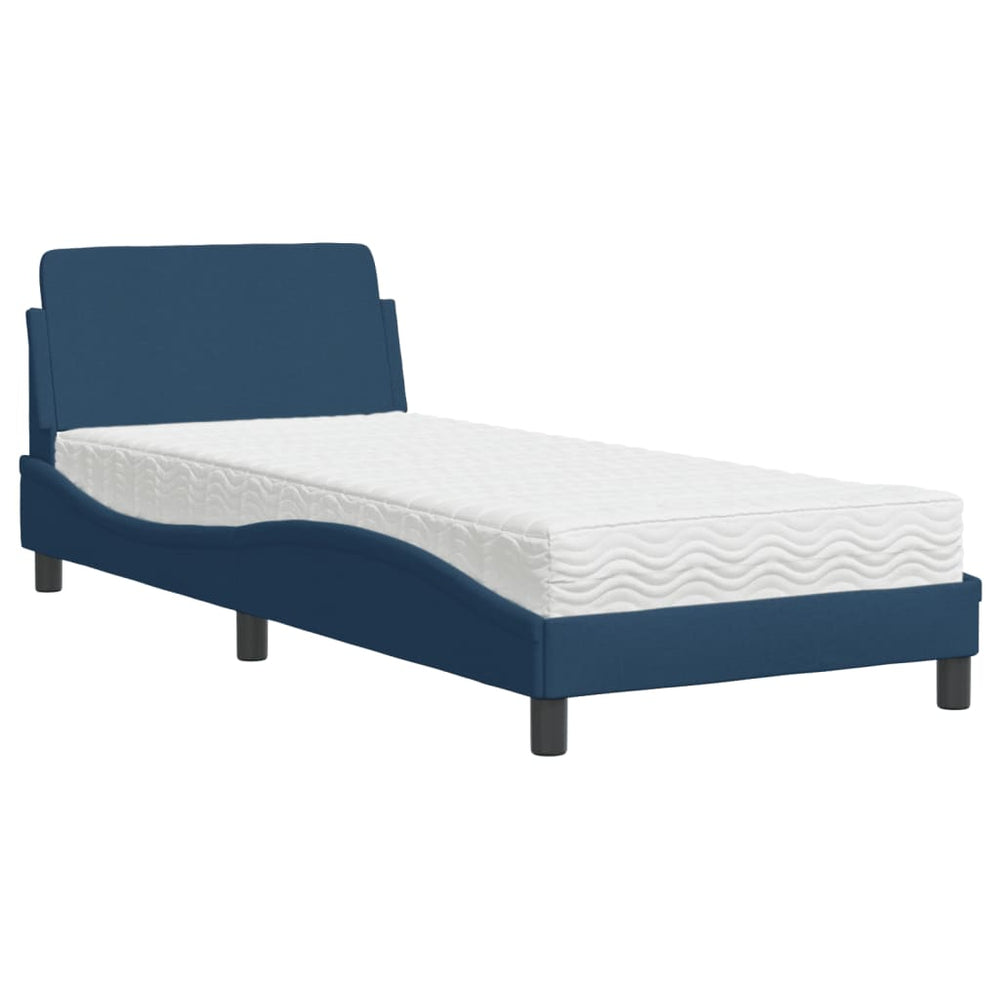 Blaues Bett mit Matratze 80x200 cm