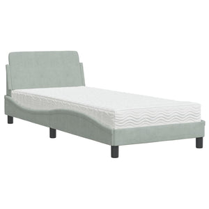 vidaXL Lit avec matelas "Dover" Gris clair 80x200 cm Velours