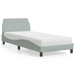 vidaXL Lit avec matelas "Dover" Gris clair 80x200 cm Velours