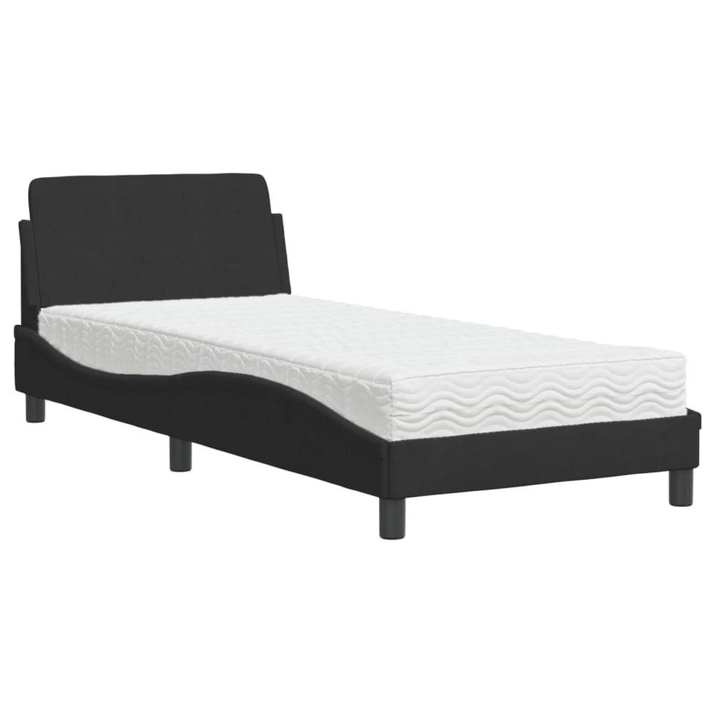 vidaXL Lit avec matelas « Dover » noir 80x200 cm velours