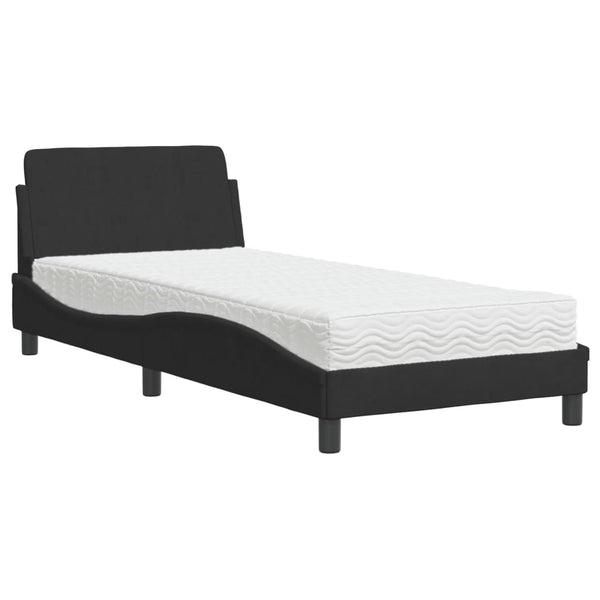 vidaXL Lit avec matelas « Dover » noir 80x200 cm velours