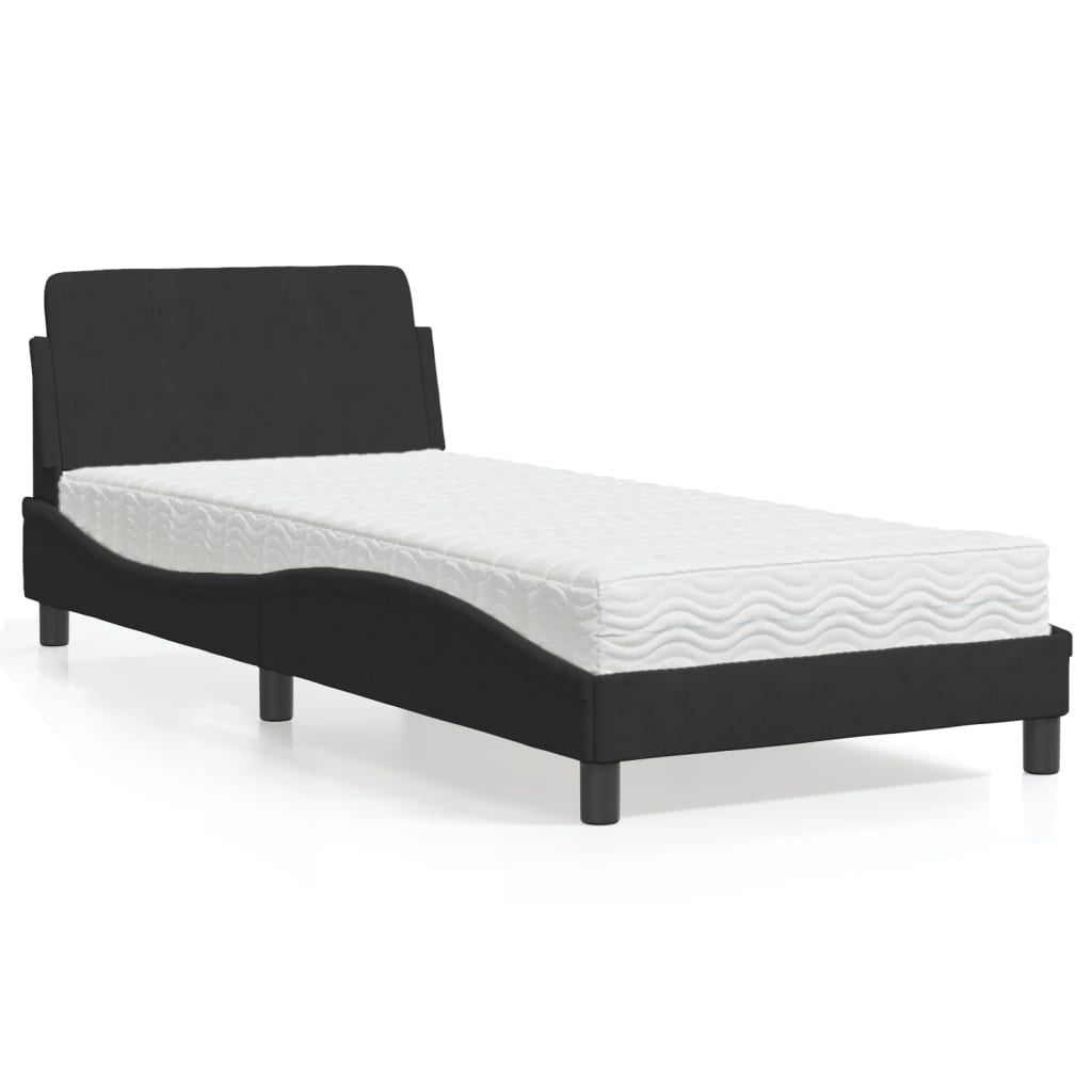 vidaXL Lit avec matelas « Dover » noir 80x200 cm velours