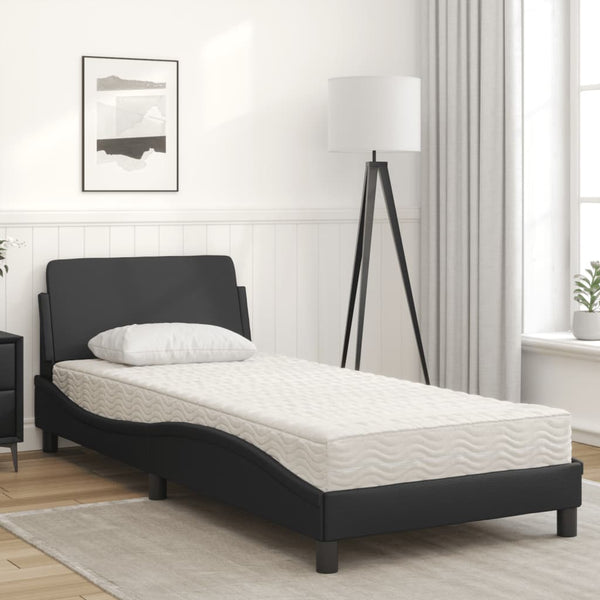 vidaXL Lit avec matelas "Dover" Noir 80x200 cm Similicuir