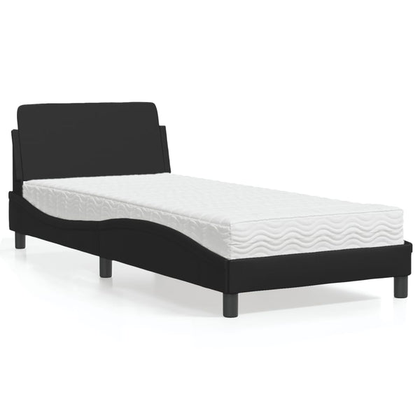 vidaXL Lit avec matelas "Dover" Noir 80x200 cm Similicuir