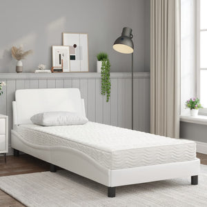 vidaXL Lit avec matelas « Dover » Blanc 80x200 cm Similicuir