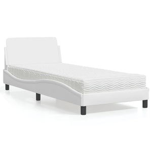 vidaXL Lit avec matelas « Dover » Blanc 80x200 cm Similicuir