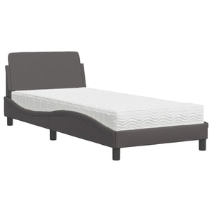 vidaXL Lit avec matelas « Dover » Gris 80x200 cm Similicuir