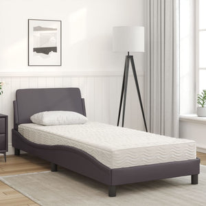 vidaXL Lit avec matelas « Dover » Gris 80x200 cm Similicuir