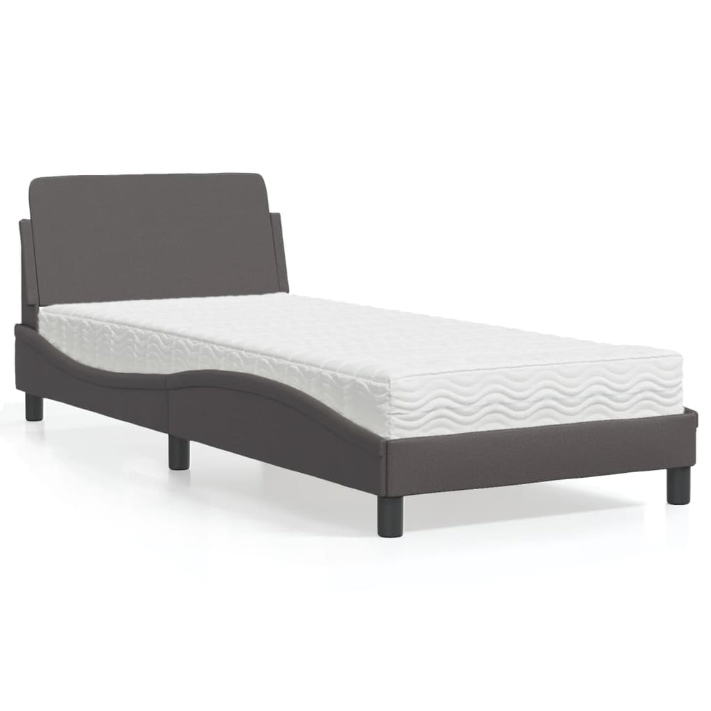 vidaXL Lit avec matelas « Dover » Gris 80x200 cm Similicuir