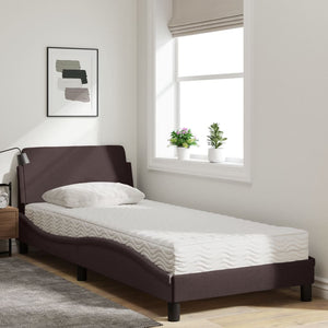 vidaXL Lit avec matelas « Dover » Marron foncé 90x190 cm Tissu