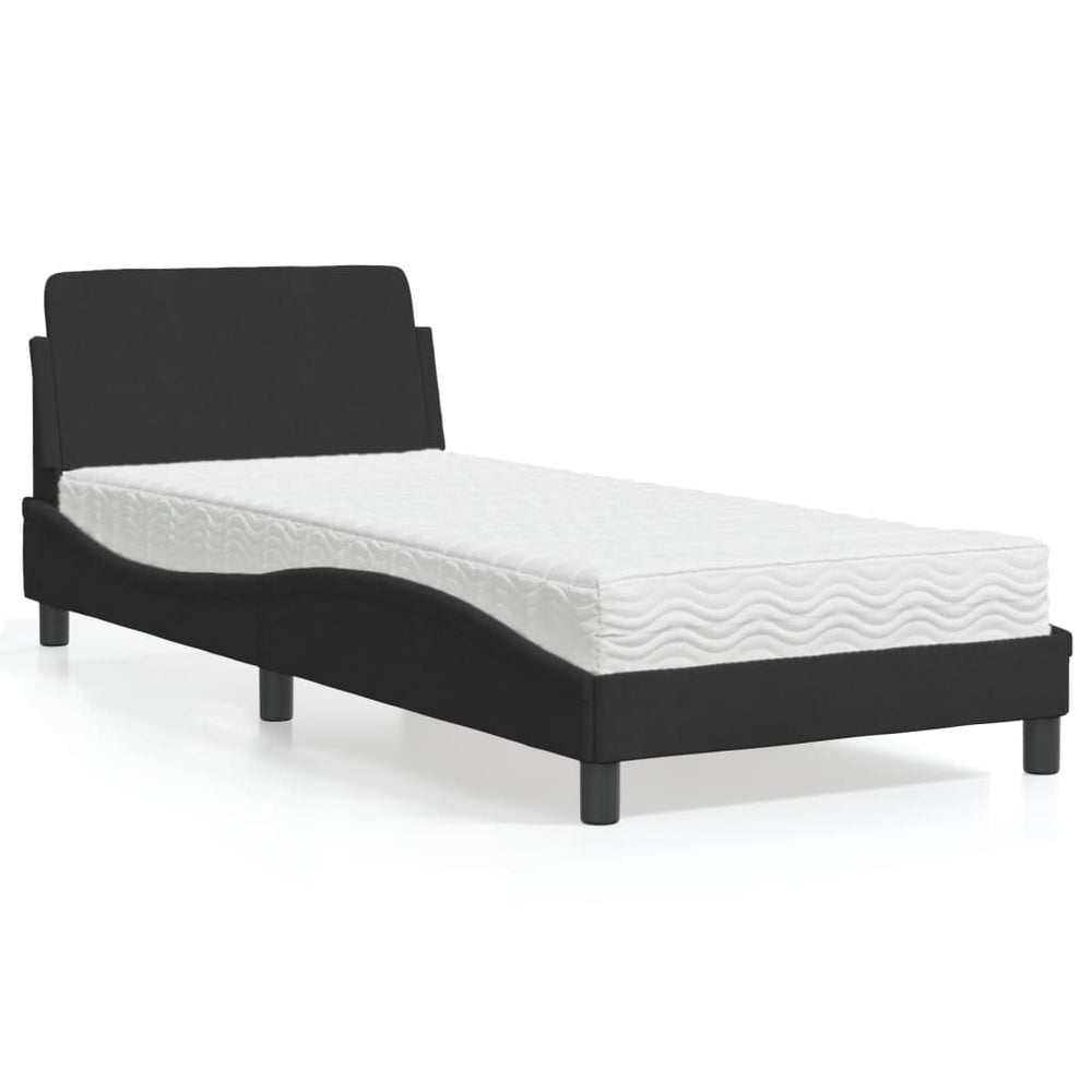 vidaXL Lit avec matelas « Dover » noir 90x190 cm velours