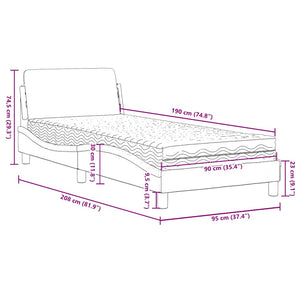 vidaXL Lit avec matelas "Dover" Vert foncé 90x190 cm Velours