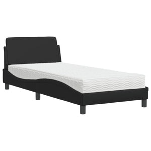 vidaXL Lit avec matelas "Dover" Noir 90x190 cm Similicuir