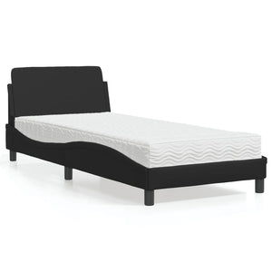 vidaXL Lit avec matelas "Dover" Noir 90x190 cm Similicuir